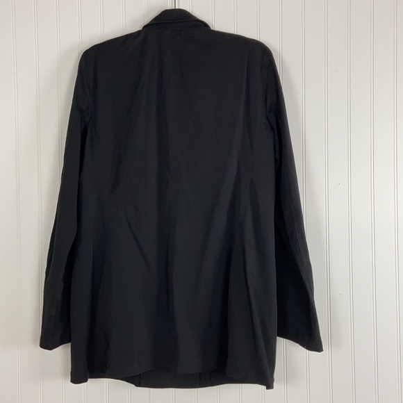 DKNY black button up doubled breasted waterproof trench coat with front pockets - Picture 2 of 13